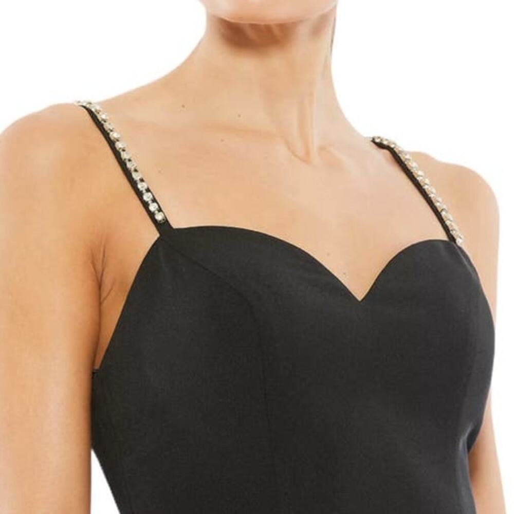 Mac Duggal NEW Size 10 Beaded Strap Sweetheart Neckline Gown Black 55706 NWT - Picture 4 of 11
